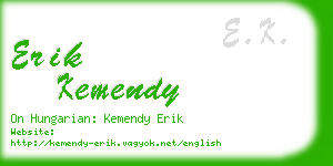 erik kemendy business card